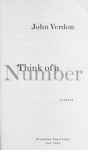 Cover of Think of a Number by John Verdon