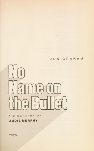 Cover of No name on the bullet by Don Graham