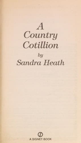 Cover of A Country Cotillion by Sandra Heath