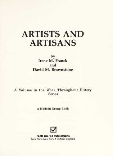 Cover of Artists and artisans by Irene M. Franck