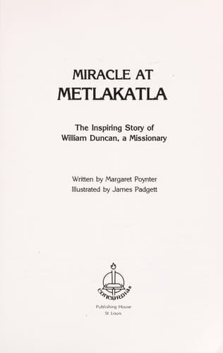 Cover of Miracle at Metlakatla by Margaret Poynter
