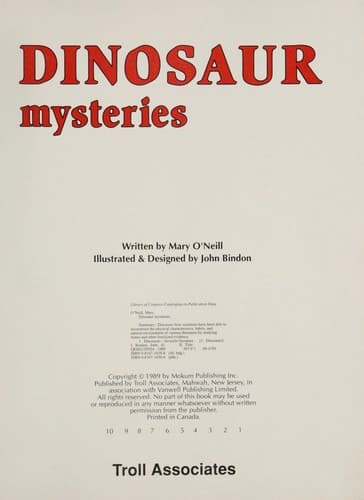 Cover of Dinosaur mysteries by Mary Le Duc O'Neill
