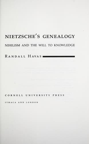 Cover of Nietzsche's genealogy by Randall Havas