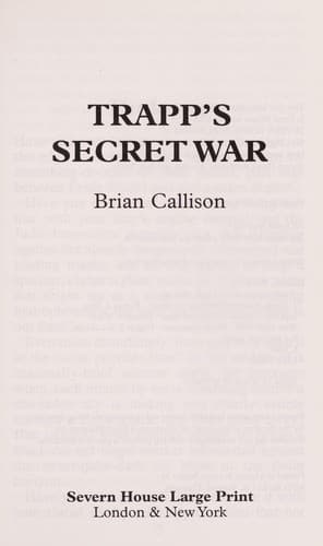 Cover of Trapp's secret war by Brian Callison