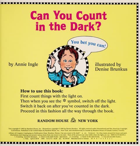 Cover of Can you count in the dark? by Annie Ingle