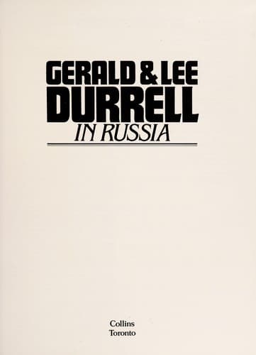 Cover of Gerald and Lee Durrell in Russia by Gerald Malcolm Durrell