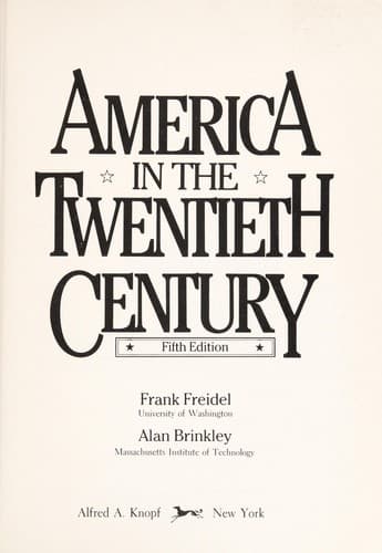 Cover of America in the twentieth century by Frank Burt Freidel