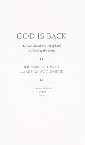Cover of God is back by John Micklethwait