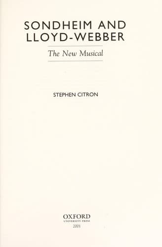 Cover of Sondheim and Lloyd-Webber by Stephen Citron