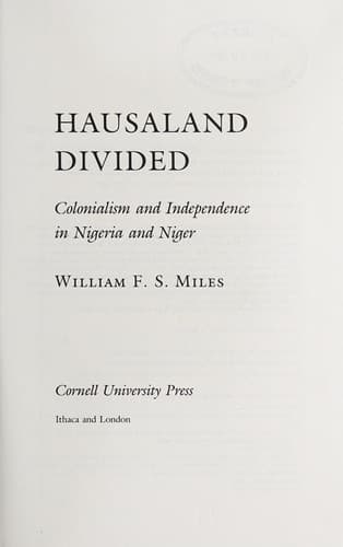 Cover of Hausaland divided by William F. S. Miles