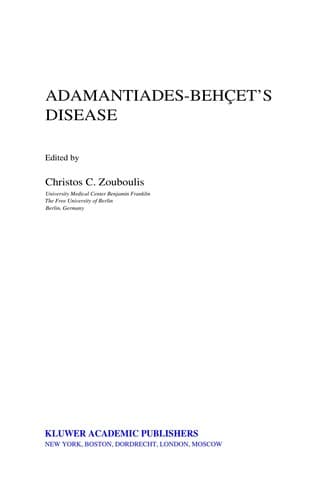 Cover of Adamantiades-Behçet's disease by International Conference on Behçet's Disease (10th 2002 Berlin, Germany)