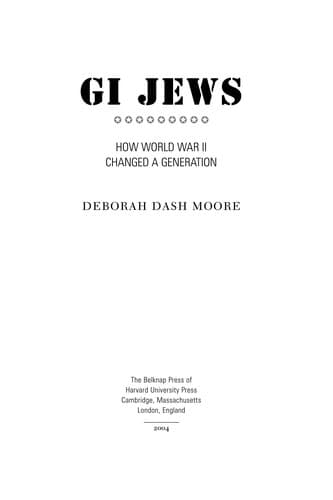 Cover of GI Jews by Deborah Dash Moore