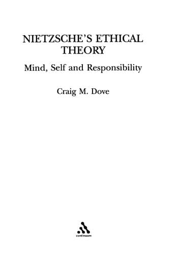 Cover of Nietzsche's ethical theory by Craig M. Dove