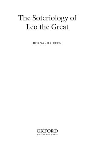 Cover of The soteriology of Leo the Great by Bernard Green