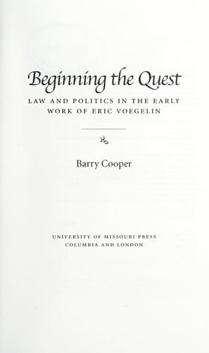 Cover of Beginning the quest by Cooper, Barry
