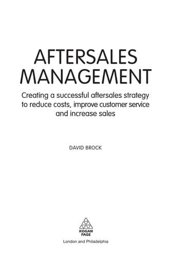 Cover of Aftersales management by David Brock