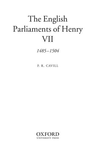 Cover of The English parliaments of Henry VII, 1485-1504 by Paul Cavill