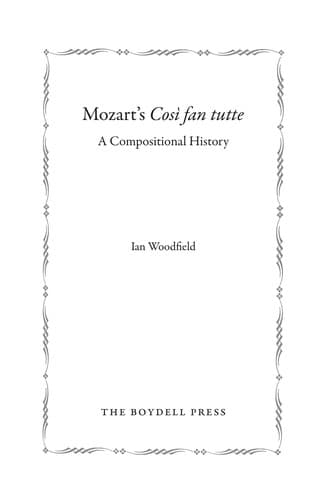 Cover of Mozart's Così fan tutte by Ian Woodfield