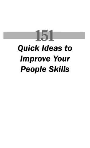 Cover of 151 quick ideas to improve your people skills by Robert E. Dittmer